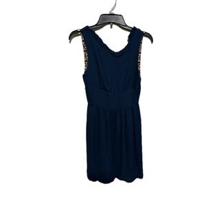 Karen Zambos Vintage Couture Dress – Navy Blue Low Back – Size S EUC